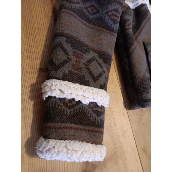 Cruel Girl Denim Womens S Gray Southwestern Fleece Jacket Button Up Sherpa Lined - Picture 3 of 6